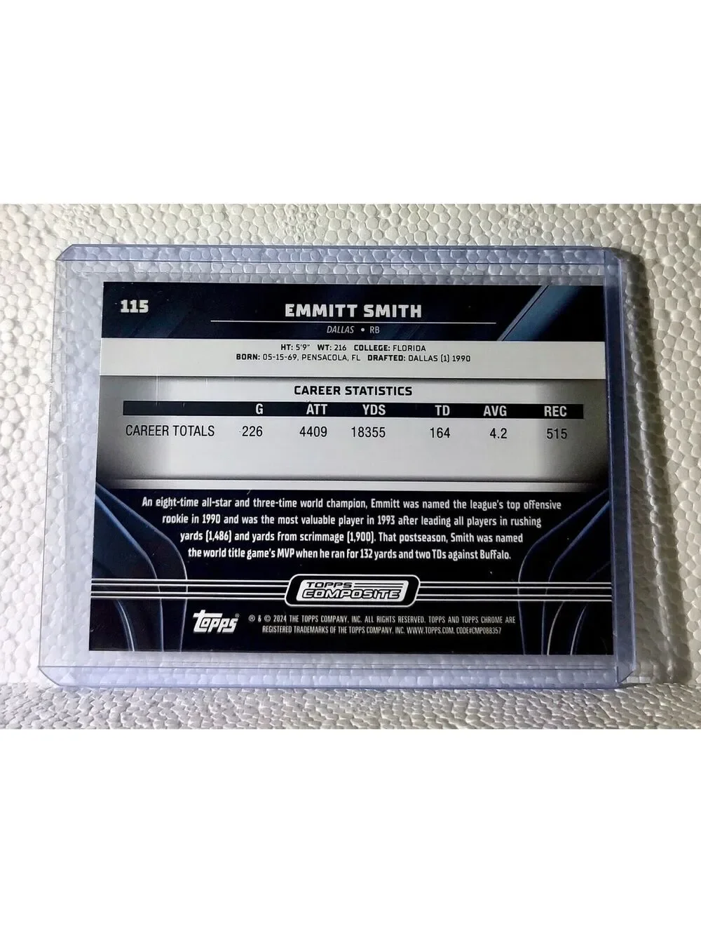 Emmitt Smith 2023 Topps Chrome Black NFL #115 Football Card Dallas Cowboys
